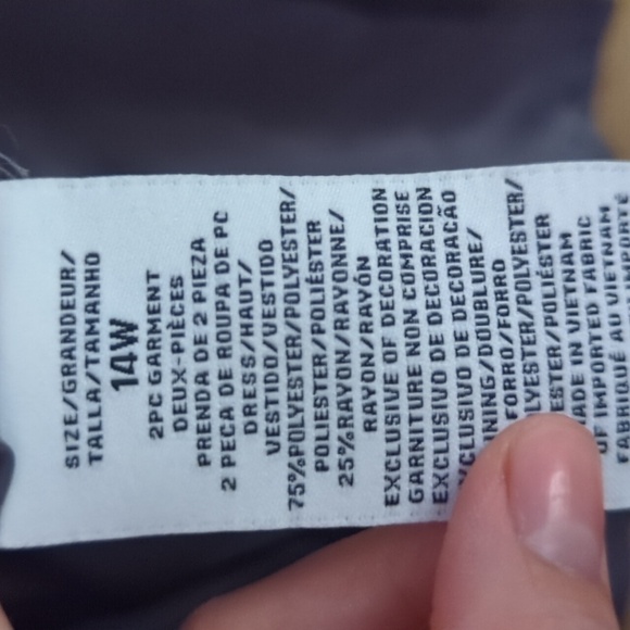 R & M Richards Gray Metallic Two Piece Jacket & Sheath Formal Dress Size 14W - Picture 8 of 8